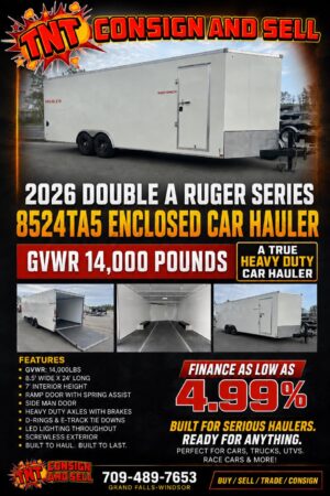 2026 DOUBLE A enclosed car hauler