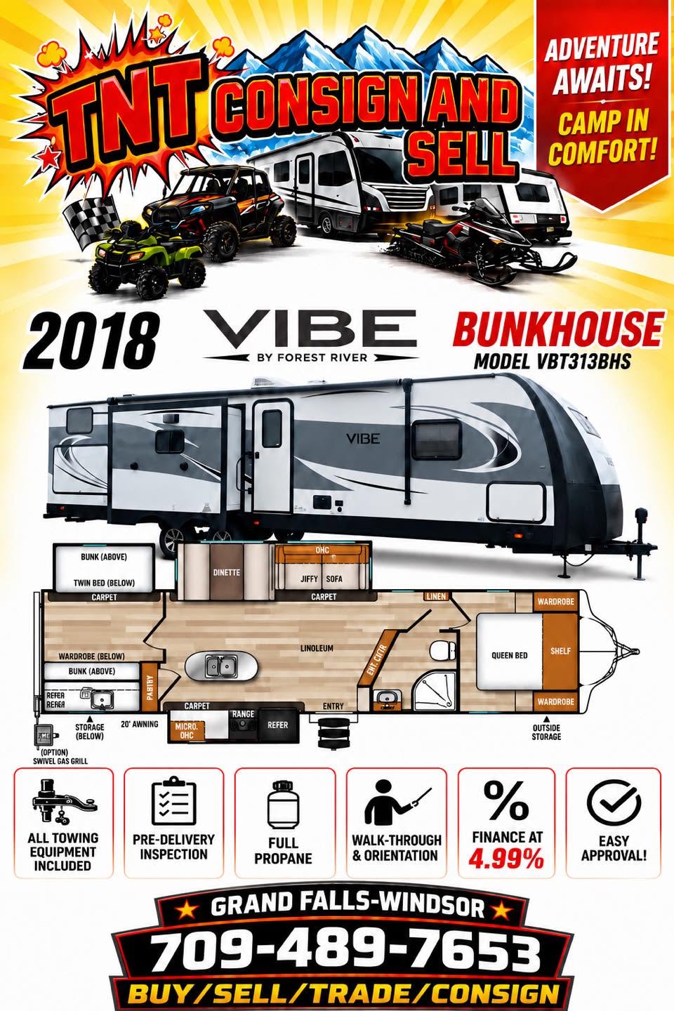 2018 Forest River Vibe VBT313BHS Bunkhouse